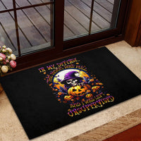 Pumpkin Witch Skull Rubber Doormat In My Defense The Moon Was Full And I Was Left Unsupervided - Wonder Print Shop