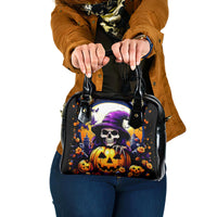 Pumpkin Witch Skull Shoulder Handbag In My Defense The Moon Was Full And I Was Left Unsupervided