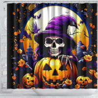 Pumpkin Witch Skull Shower Curtain In My Defense The Moon Was Full And I Was Left Unsupervided