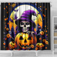 Pumpkin Witch Skull Shower Curtain In My Defense The Moon Was Full And I Was Left Unsupervided