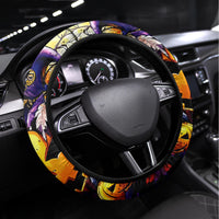 Pumpkin Witch Skull Steering Wheel Cover In My Defense The Moon Was Full And I Was Left Unsupervided - Wonder Print Shop