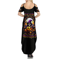 Pumpkin Witch Skull Summer Maxi Dress In My Defense The Moon Was Full And I Was Left Unsupervided - Wonder Print Shop