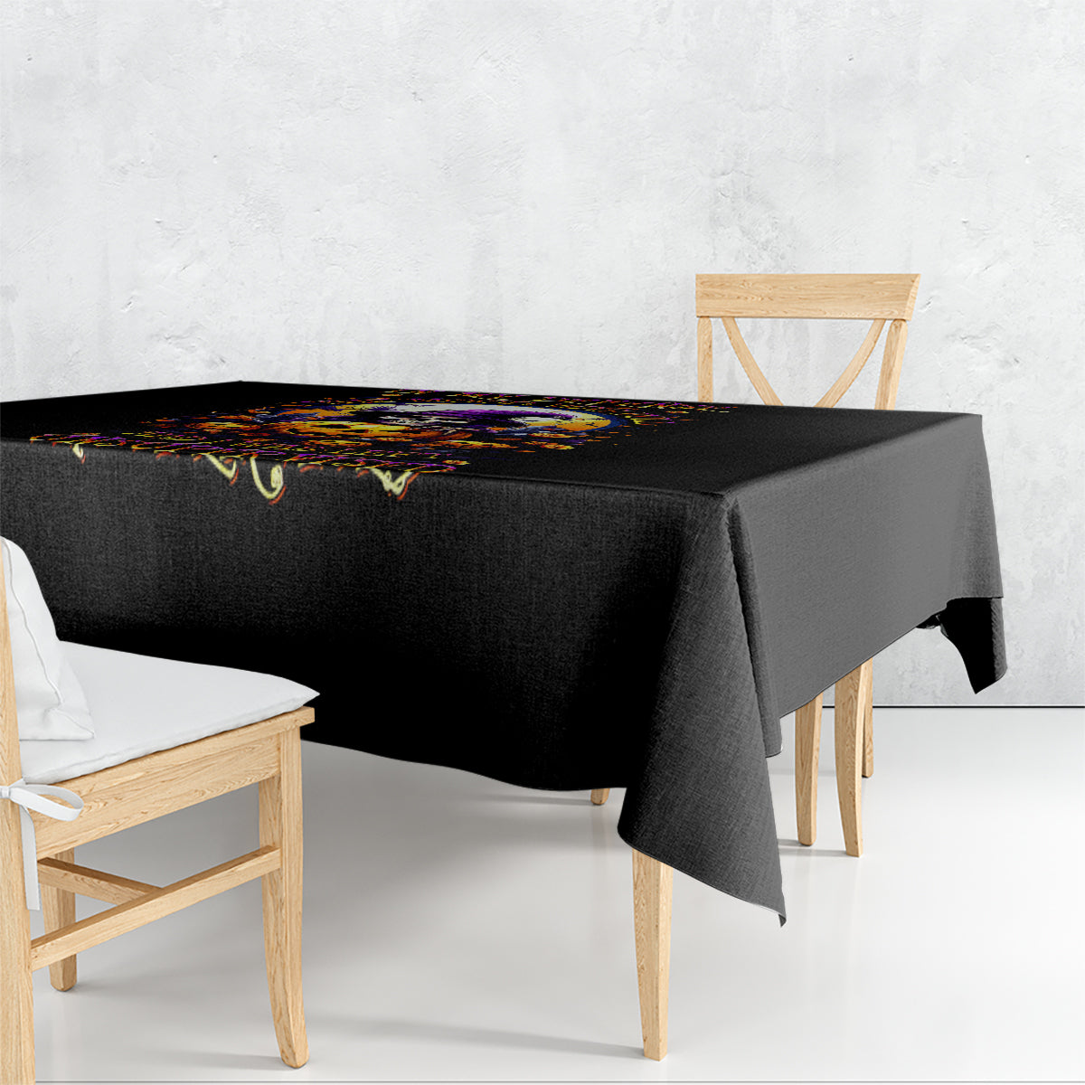 Pumpkin Witch Skull Tablecloth In My Defense The Moon Was Full And I Was Left Unsupervided - Wonder Print Shop