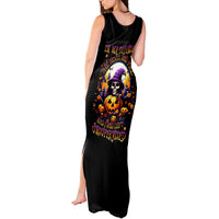 Pumpkin Witch Skull Tank Maxi Dress In My Defense The Moon Was Full And I Was Left Unsupervided - Wonder Print Shop