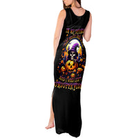 Pumpkin Witch Skull Tank Maxi Dress In My Defense The Moon Was Full And I Was Left Unsupervided - Wonder Print Shop