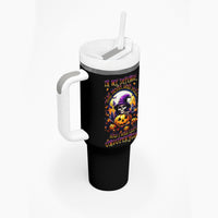 Pumpkin Witch Skull Tumbler With Handle In My Defense The Moon Was Full And I Was Left Unsupervided - Wonder Print Shop