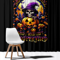 Pumpkin Witch Skull Window Curtain In My Defense The Moon Was Full And I Was Left Unsupervided - Wonder Print Shop
