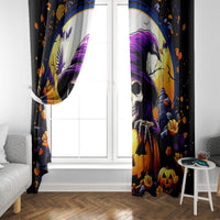 Pumpkin Witch Skull Window Curtain In My Defense The Moon Was Full And I Was Left Unsupervided - Wonder Print Shop