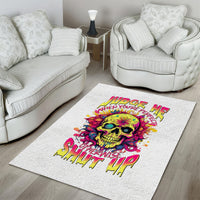 Flower Skull Area Rug Judge Me When You're Perfect Otherwise Shut Up - Wonder Print Shop