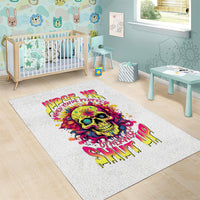 Flower Skull Area Rug Judge Me When You're Perfect Otherwise Shut Up - Wonder Print Shop