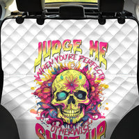 Flower Skull Back Car Seat Cover Judge Me When You're Perfect Otherwise Shut Up - Wonder Print Shop