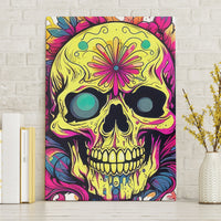 Flower Skull Canvas Wall Art Judge Me When You're Perfect Otherwise Shut Up - Wonder Print Shop