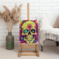 Flower Skull Canvas Wall Art Judge Me When You're Perfect Otherwise Shut Up - Wonder Print Shop