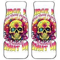 Flower Skull Car Mats Judge Me When You're Perfect Otherwise Shut Up - Wonder Print Shop