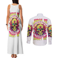 Flower Skull Couples Matching Tank Maxi Dress and Long Sleeve Button Shirts Judge Me When You're Perfect Otherwise Shut Up - Wonder Print Shop