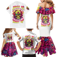 Flower Skull Family Matching Mermaid Dress and Hawaiian Shirt Judge Me When You're Perfect Otherwise Shut Up - Wonder Print Shop