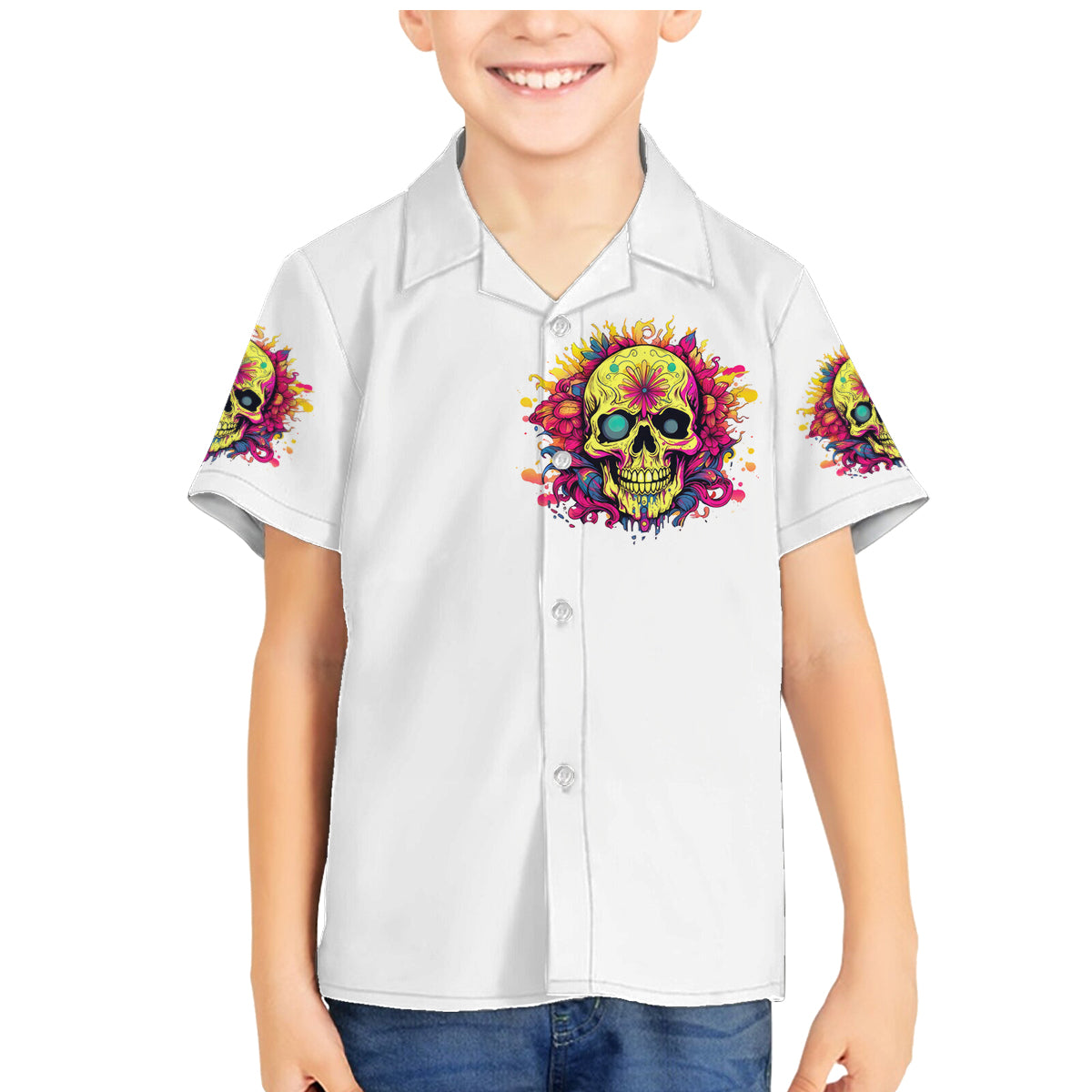 Flower Skull Family Matching Mermaid Dress and Hawaiian Shirt Judge Me When You're Perfect Otherwise Shut Up - Wonder Print Shop
