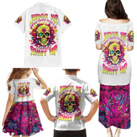 Flower Skull Family Matching Puletasi and Hawaiian Shirt Judge Me When You're Perfect Otherwise Shut Up - Wonder Print Shop