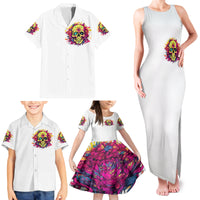 Flower Skull Family Matching Tank Maxi Dress and Hawaiian Shirt Judge Me When You're Perfect Otherwise Shut Up - Wonder Print Shop