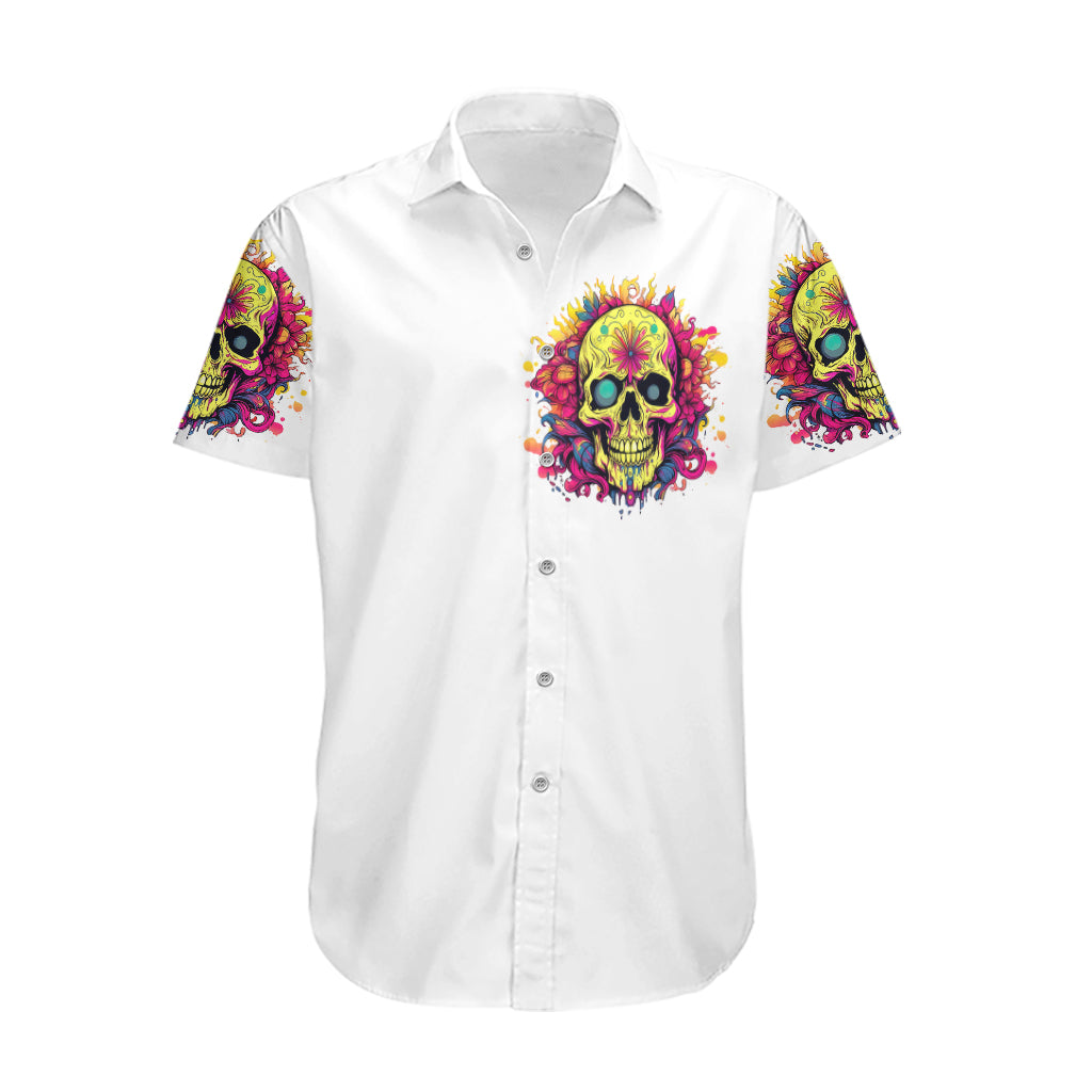 Flower Skull Hawaiian Shirt Judge Me When You're Perfect Otherwise Shut Up - Wonder Print Shop