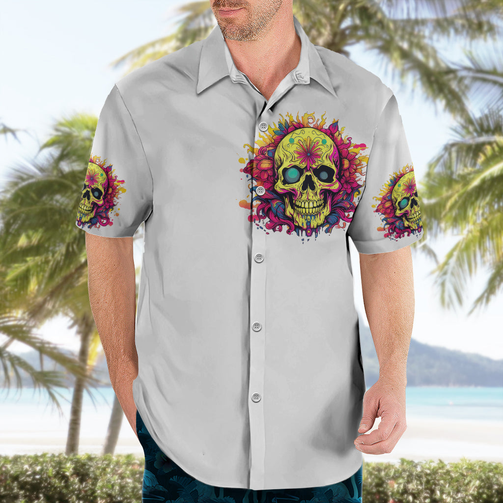 Flower Skull Hawaiian Shirt Judge Me When You 're Perfect Otherwise Shut Up - Wonder Print Shop