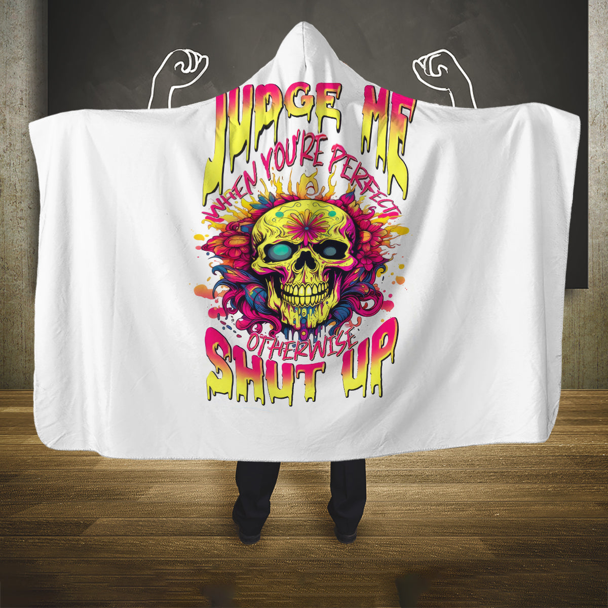 flower-skull-hooded-blanket-judge-me-when-youre-perfect-otherwise-shut-up