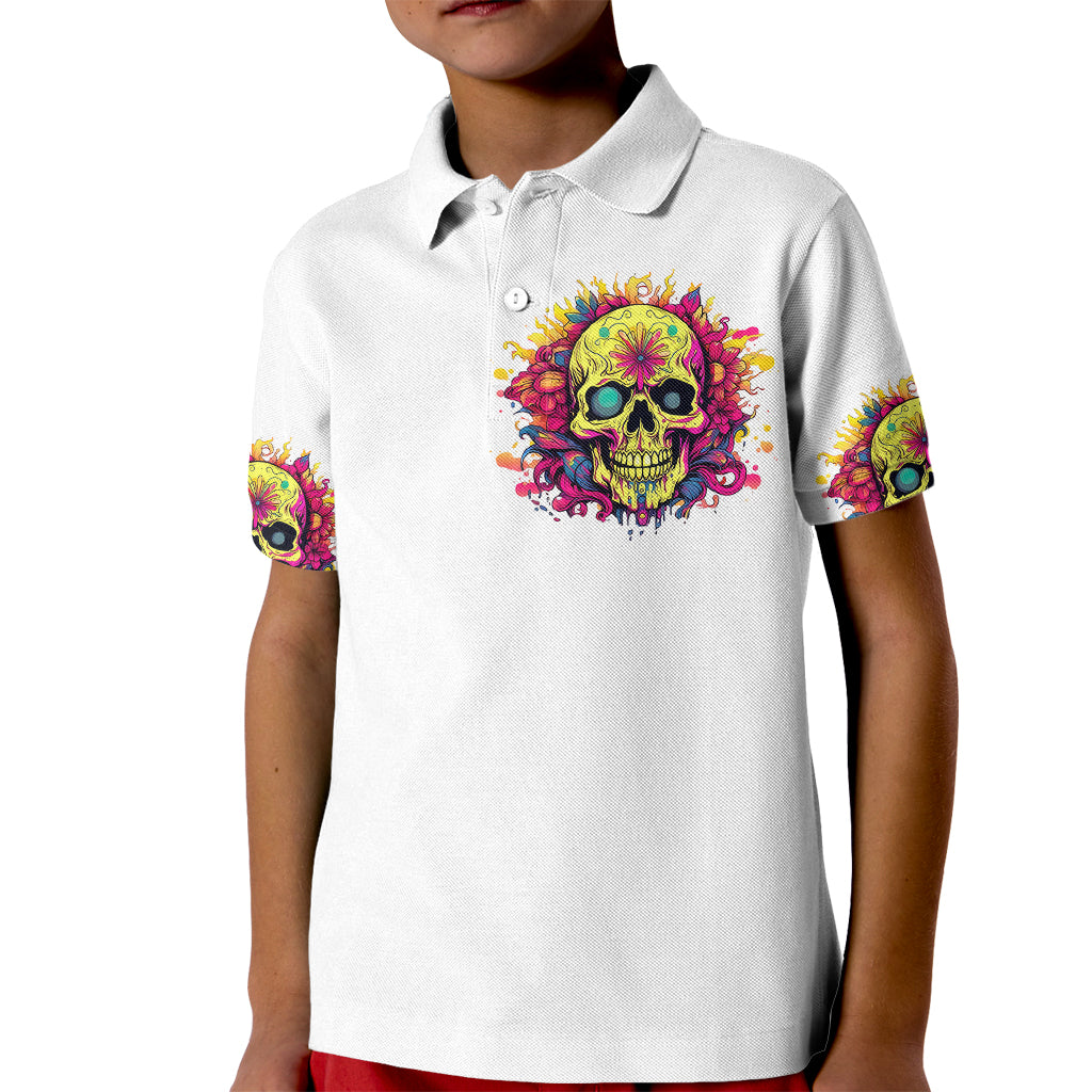 Flower Skull Kid Polo Shirt Judge Me When You 're Perfect Otherwise Shut Up - Wonder Print Shop