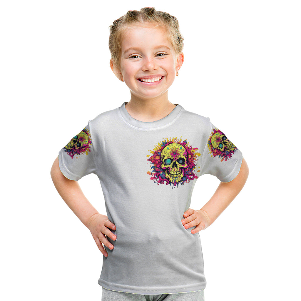 Flower Skull Kid T Shirt Judge Me When You're Perfect Otherwise Shut Up - Wonder Print Shop