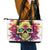 Flower Skull Leather Tote Bag Judge Me When You're Perfect Otherwise Shut Up - Wonder Print Shop