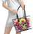 Flower Skull Leather Tote Bag Judge Me When You're Perfect Otherwise Shut Up - Wonder Print Shop