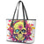 Flower Skull Leather Tote Bag Judge Me When You're Perfect Otherwise Shut Up - Wonder Print Shop