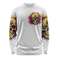 Flower Skull Long Sleeve Shirt Judge Me When You're Perfect Otherwise Shut Up - Wonder Print Shop