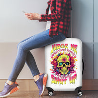 Flower Skull Luggage Cover Judge Me When You're Perfect Otherwise Shut Up - Wonder Print Shop