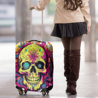 Flower Skull Luggage Cover Judge Me When You're Perfect Otherwise Shut Up - Wonder Print Shop