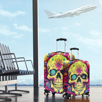 Flower Skull Luggage Cover Judge Me When You're Perfect Otherwise Shut Up - Wonder Print Shop