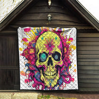Flower Skull Quilt Judge Me When You're Perfect Otherwise Shut Up - Wonder Print Shop
