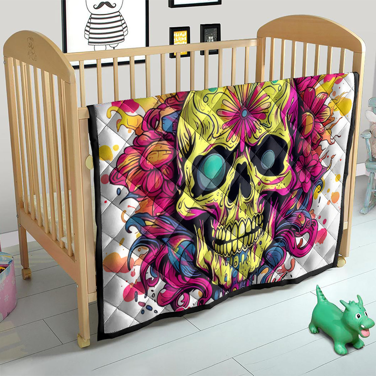 Flower Skull Quilt Judge Me When You're Perfect Otherwise Shut Up - Wonder Print Shop