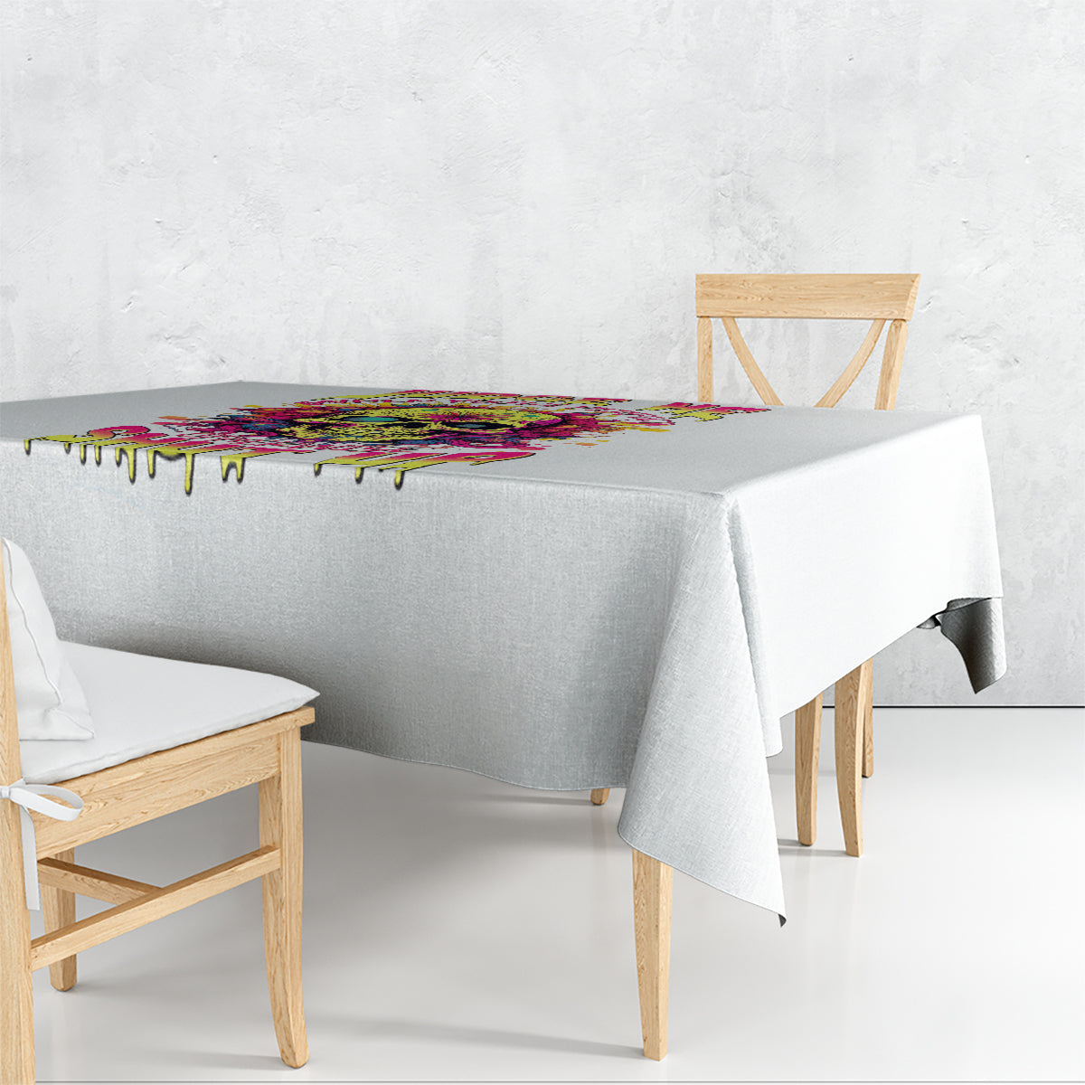 Flower Skull Tablecloth Judge Me When You're Perfect Otherwise Shut Up - Wonder Print Shop