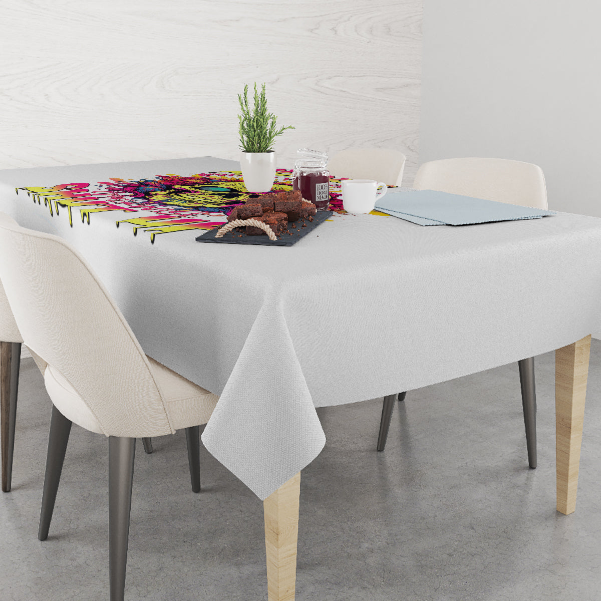 Flower Skull Tablecloth Judge Me When You're Perfect Otherwise Shut Up - Wonder Print Shop