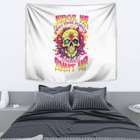 Flower Skull Tapestry Judge Me When You're Perfect Otherwise Shut Up - Wonder Print Shop