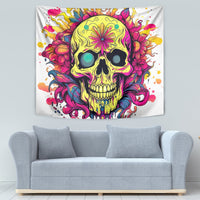 Flower Skull Tapestry Judge Me When You're Perfect Otherwise Shut Up - Wonder Print Shop