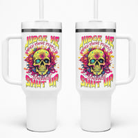 Flower Skull Tumbler With Handle Judge Me When You're Perfect Otherwise Shut Up - Wonder Print Shop
