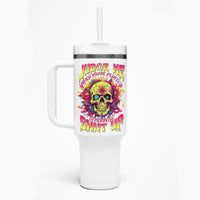 Flower Skull Tumbler With Handle Judge Me When You're Perfect Otherwise Shut Up - Wonder Print Shop