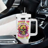 Flower Skull Tumbler With Handle Judge Me When You're Perfect Otherwise Shut Up - Wonder Print Shop