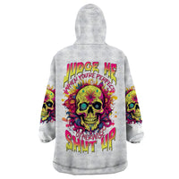 Flower Skull Wearable Blanket Hoodie Judge Me When You're Perfect Otherwise Shut Up - Wonder Print Shop