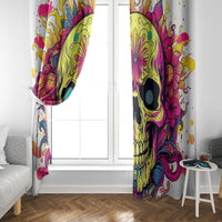 Flower Skull Window Curtain Judge Me When You're Perfect Otherwise Shut Up - Wonder Print Shop