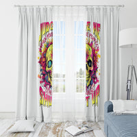 Flower Skull Window Curtain Judge Me When You're Perfect Otherwise Shut Up - Wonder Print Shop