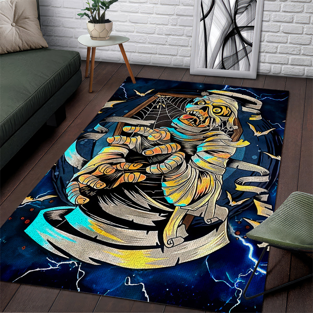 Mummy Skull Area Rug I'm Going To Hell to Pick You Up - Wonder Print Shop