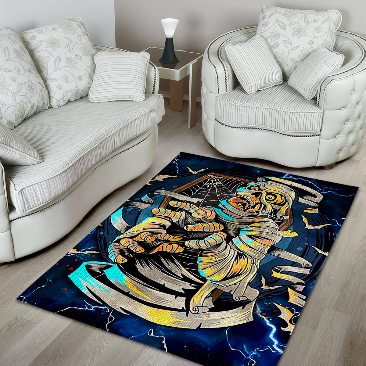 Mummy Skull Area Rug I'm Going To Hell to Pick You Up - Wonder Print Shop