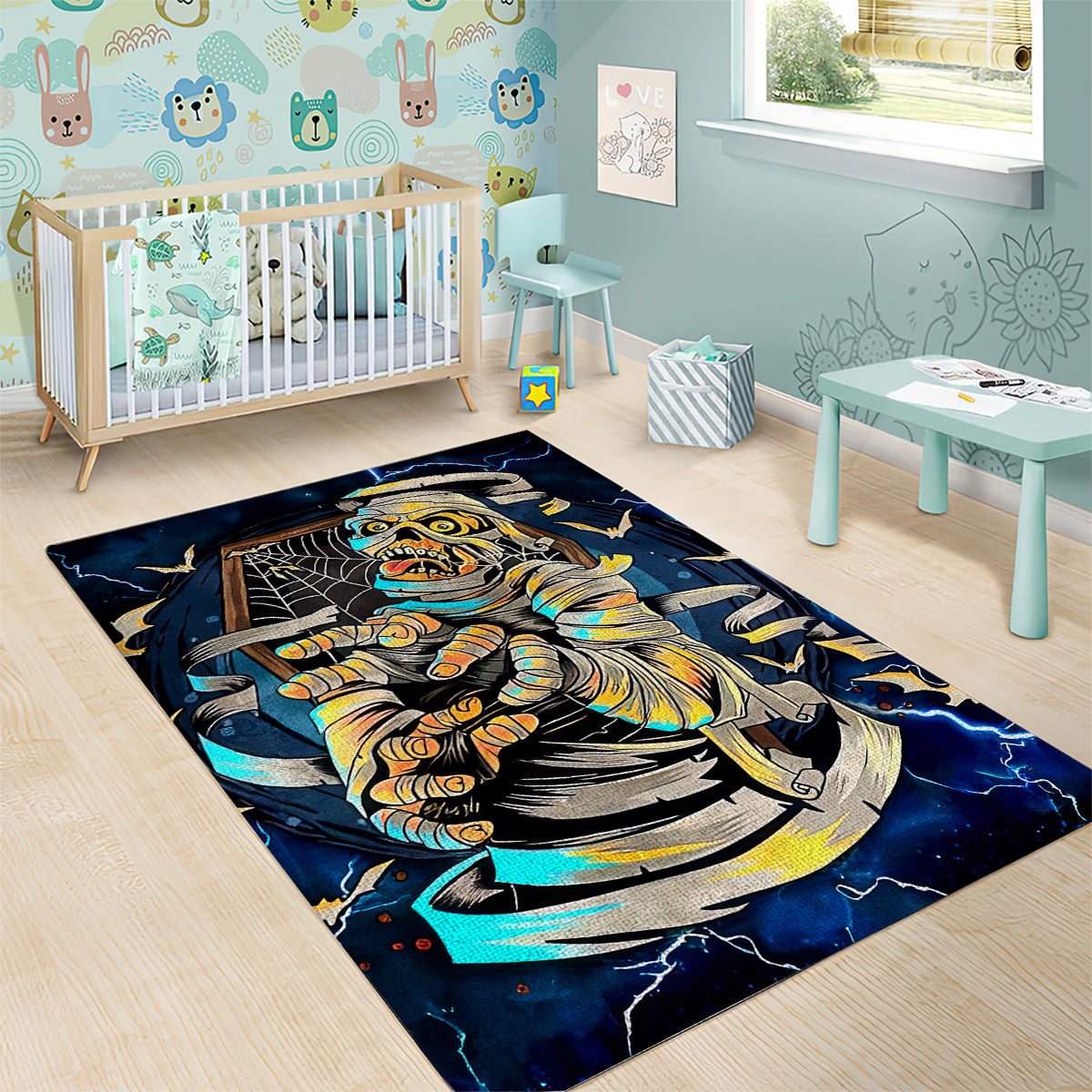 Mummy Skull Area Rug I'm Going To Hell to Pick You Up - Wonder Print Shop
